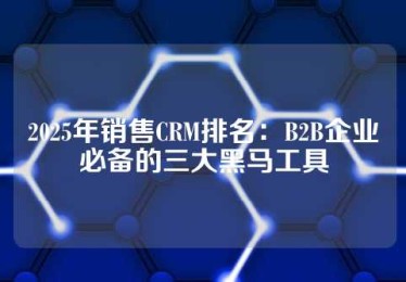2025年销售CRM排名：B2B企业必备的三大黑马工具