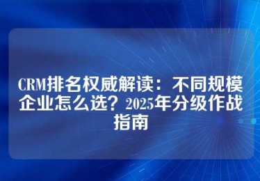 CRM排名权威解读：不同规模企业怎么选？2025年分级作战指南