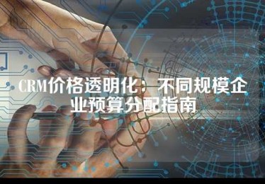 CRM价格透明化：不同规模企业预算分配指南