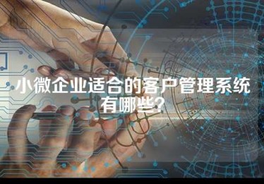 小微企业适合的客户管理系统有哪些？