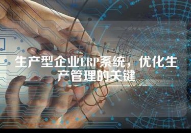 生产型企业ERP系统，优化生产管理的关键