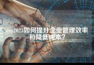 erp2023如何提升企业管理效率和降低成本？