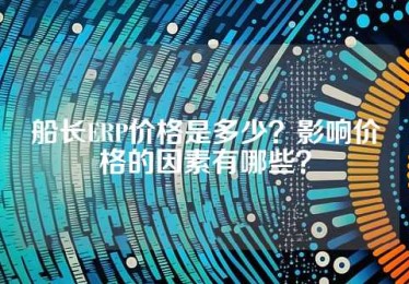 船长ERP价格是多少？影响价格的因素有哪些？