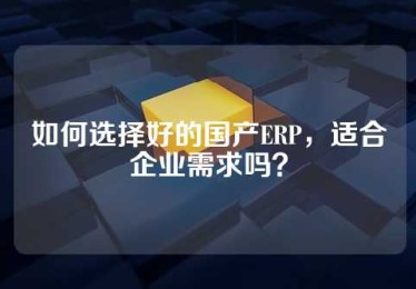 如何选择好的国产ERP，适合企业需求吗？