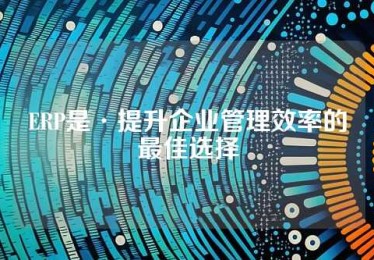 ERP是·提升企业管理效率的最佳选择