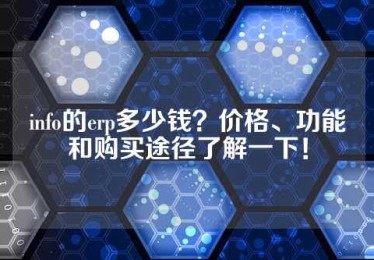info的erp多少钱？价格、功能和购买途径了解一下！
