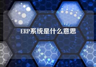 ERP系统是什么意思
