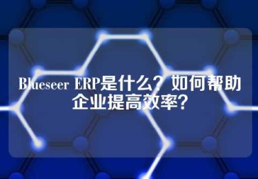 Blueseer ERP是什么？如何帮助企业提高效率？