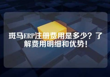 斑马ERP注册费用是多少？了解费用明细和优势！