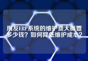 用友ERP系统的维护费大概要多少钱？如何降低维护成本？
