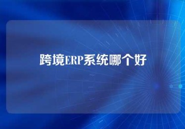 跨境ERP系统哪个好