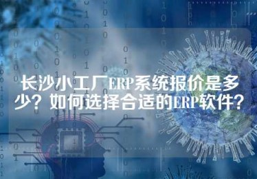 长沙小工厂ERP系统报价是多少？如何选择合适的ERP软件？