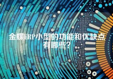 金蝶ERP小型的功能和优缺点有哪些？