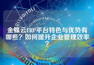 金蝶云ERP平台特色与优势有哪些？如何提升企业管理效率？