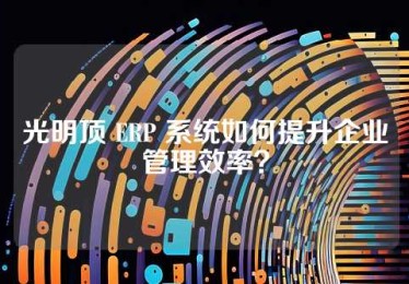 光明顶 ERP 系统如何提升企业管理效率？