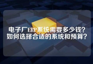 电子厂ERP系统需要多少钱？如何选择合适的系统和预算？