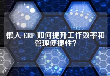 懒人 ERP 如何提升工作效率和管理便捷性？