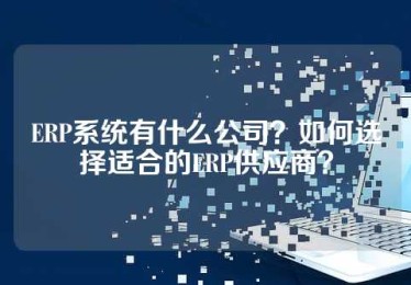 ERP系统有什么公司？如何选择适合的ERP供应商？