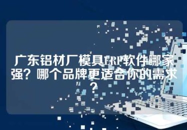 广东铝材厂模具ERP软件哪家强？哪个品牌更适合你的需求？