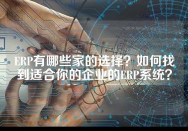 ERP有哪些家的选择？如何找到适合你的企业的ERP系统？