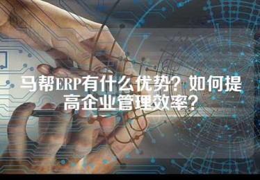 马帮ERP有什么优势？如何提高企业管理效率？