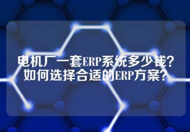 电机厂一套ERP系统多少钱？如何选择合适的ERP方案？
