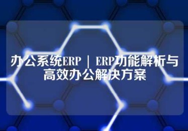 办公系统ERP | ERP功能解析与高效办公解决方案