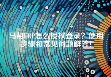 马帮ERP怎么授权登录？使用步骤和常见问题解答！