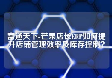 富通天下-芒果店长ERP如何提升店铺管理效率及库存控制？