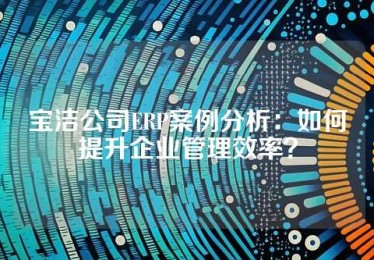 宝洁公司ERP案例分析：如何提升企业管理效率？
