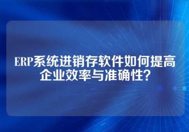 ERP系统进销存软件如何提高企业效率与准确性？