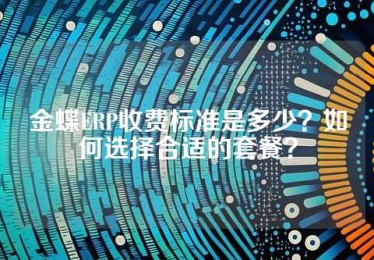 金蝶ERP收费标准是多少？如何选择合适的套餐？