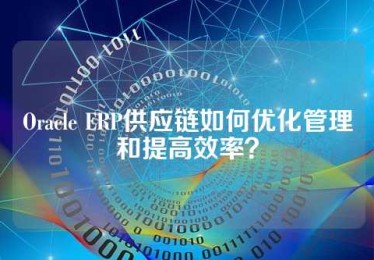 Oracle ERP供应链如何优化管理和提高效率？