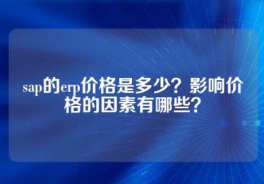 sap的erp价格是多少？影响价格的因素有哪些？