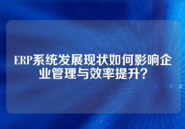 ERP系统发展现状如何影响企业管理与效率提升？