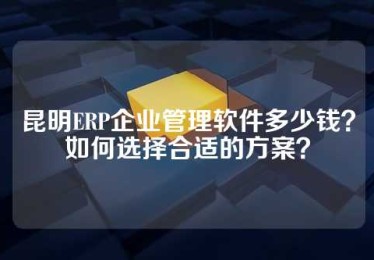 昆明ERP企业管理软件多少钱？如何选择合适的方案？
