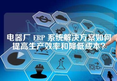 电器厂 ERP 系统解决方案如何提高生产效率和降低成本？