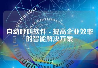 自动呼叫软件 - 提高企业效率的智能解决方案