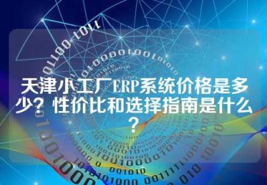 天津小工厂ERP系统价格是多少？性价比和选择指南是什么？