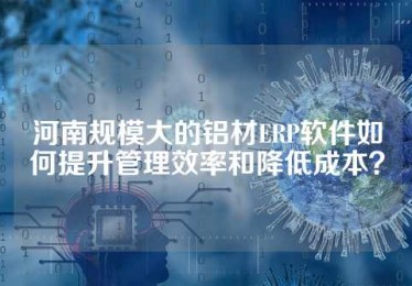 河南规模大的铝材ERP软件如何提升管理效率和降低成本？