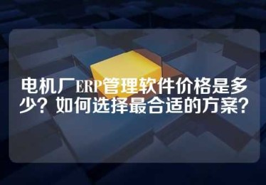 电机厂ERP管理软件价格是多少？如何选择最合适的方案？