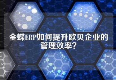 金蝶ERP如何提升欧贝企业的管理效率？