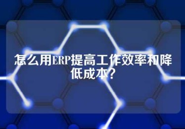 怎么用ERP提高工作效率和降低成本？