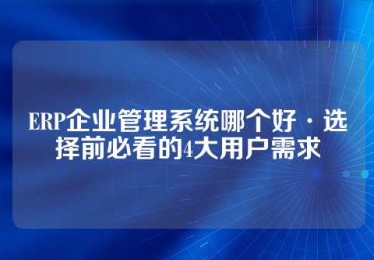ERP企业管理系统哪个好·选择前必看的4大用户需求