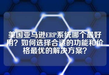 美国亚马逊ERP系统哪个最好用？如何选择合适的功能和价格最优的解决方案？