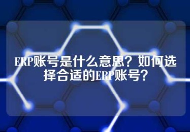 ERP账号是什么意思？如何选择合适的ERP账号？