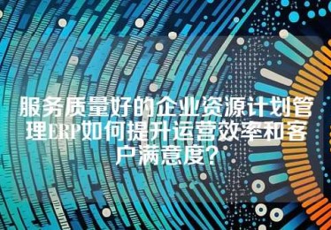 服务质量好的企业资源计划管理ERP如何提升运营效率和客户满意度？