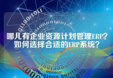 哪儿有企业资源计划管理ERP？如何选择合适的ERP系统？