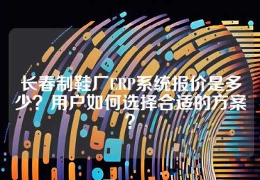 长春制鞋厂ERP系统报价是多少？用户如何选择合适的方案？