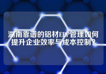 湖南靠谱的铝材ERP管理如何提升企业效率与成本控制？
